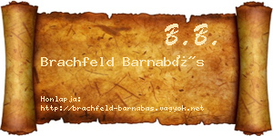 Brachfeld Barnabás névjegykártya